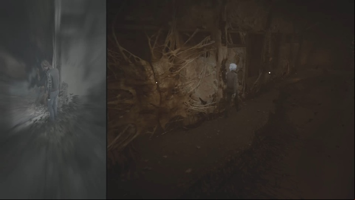 Go out to the balcony – if you move with your regular form, part of the area will collapse making you unable to proceed - The Medium: Encounter with Sadness - walkthrough - Walkthrough - The Medium Guide