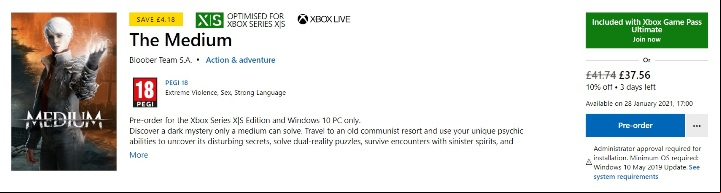 The Medium is available in Xbox Game Ultimate - The Medium: Game - is the game available? - FAQ - The Medium Guide
