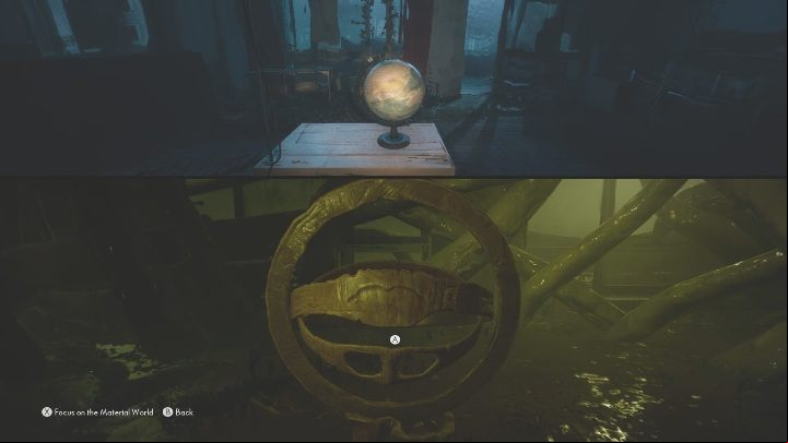 Approach the globe and put the "equator" part on it - The Medium: Dayroom - walkthrough - The Medium Guide