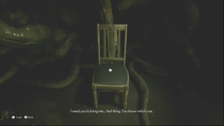 After entering the room, examine the chair on which the belt hangs - The Medium: Richards House - walkthrough - The Medium Guide