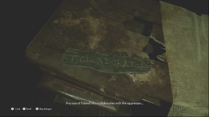 Start by checking out the writing carved on the wooden desk - The Medium: Richards House - walkthrough - The Medium Guide