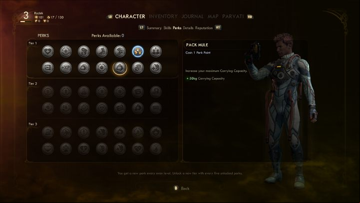 You can increase the load capacity by getting certain perks. - How to increase the carrying capacity in The Outer Worlds? - FAQ - The Outer Worlds Guide