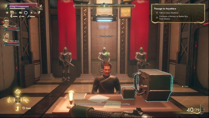 Return to Gladys when you collect 10,000 bits - age to Anywhere | The Outer Worlds Walkthrough - Groundbreaker - The Outer Worlds Guide