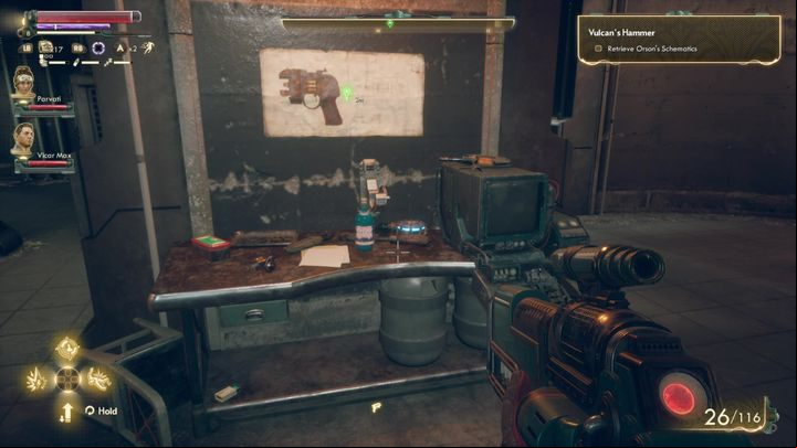 You can give it to Orson in the Roseway or to Gladys on Groundbreaker - Vulcans Hammer | The Outer Worlds side quest - Roseway - The Outer Worlds Guide
