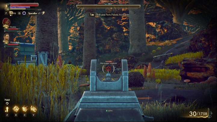 You can enter tall grass to hide from enemies. - Combat | The Outer Worlds - Basics - The Outer Worlds Guide