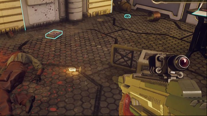 The crime scene is located in one of the apartments on the first floor - The Stainless Steel Rat | The Outer Worlds side quest - Monarch - The Outer Worlds Guide
