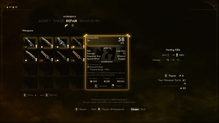 Used equipment loses its properties. - Tinkering and crafting - how to improve, upgrade your equipment The Outer Worlds - Basics - The Outer Worlds Guide