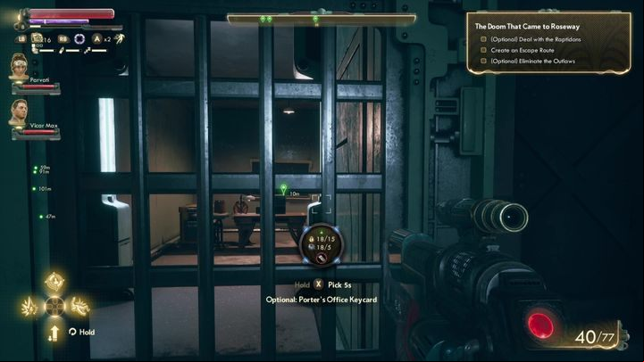 To release Cassandra, you will need to print out the lab security card - The Doom That Came to Roseway | The Outer Worlds side quest - Roseway - The Outer Worlds Guide