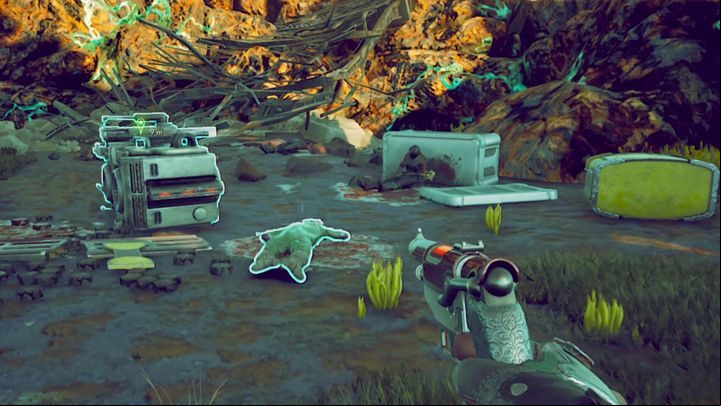 Reach the place pointed by her - you will find a destroyed vehicle - Errors Unseen | The Outer Worlds Faction Quests - MSI - The Outer Worlds Guide