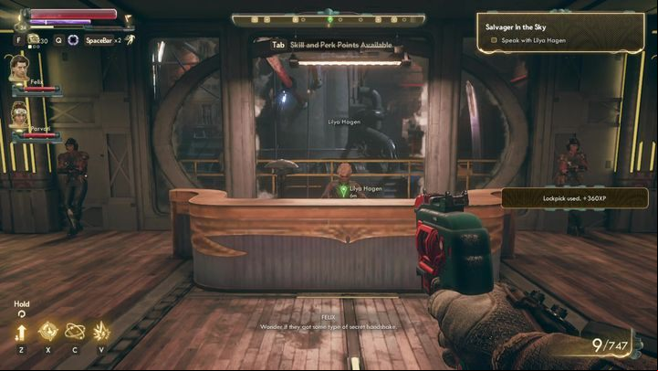 Once you get to Lilya, talk to her to complete the task - Salvager in the Sky | The Outer Worlds side quest - Quests - The Outer Worlds Guide