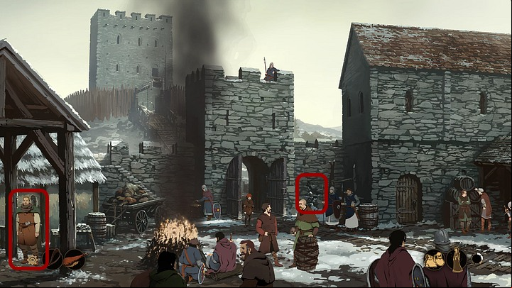 Then, use the clue regarding Tom’s job on the damaged wall to the right of the entrance to the tower and use the clue about the damaged wall on Tom - Chapter Three - The Conspiracy - Book One: From the Ashes - The Pillars of the Earth Game Guide