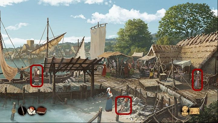 Talk to the bricklayer on the bridge to find out whats going on, and youll find out that its worth looking for Jack at the Lessay Abbey - Chapter Fifteen - The Journey (Cherbourg; Tours; Puente la Reina; Santiago de Compostela; Toledo; Paris) - Book Three: Eye of the Storm - The Pillars of the Earth Game Guide