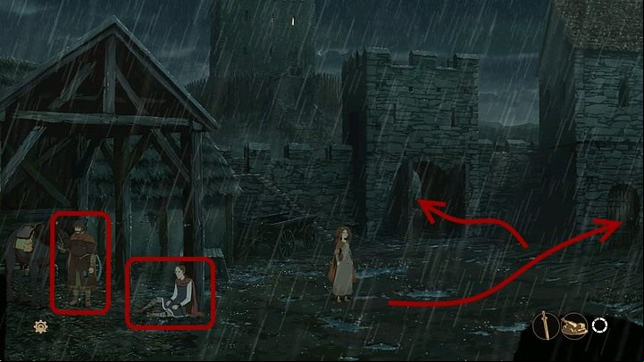 On the yard, you have to speak with Richard chained near one of the stables poles (on the left) - Prologue - Earlscastle (Alienas chamber; yard; pantry; fortress) - Book Two: Sowing the Wind - The Pillars of the Earth Game Guide