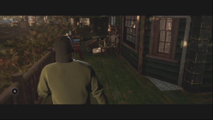 You must enter the camp building through the window on the left side of the terrace - The Quarry: Chapter 1 - walkthrough - Walkthrough - The Quarry - Game Guide