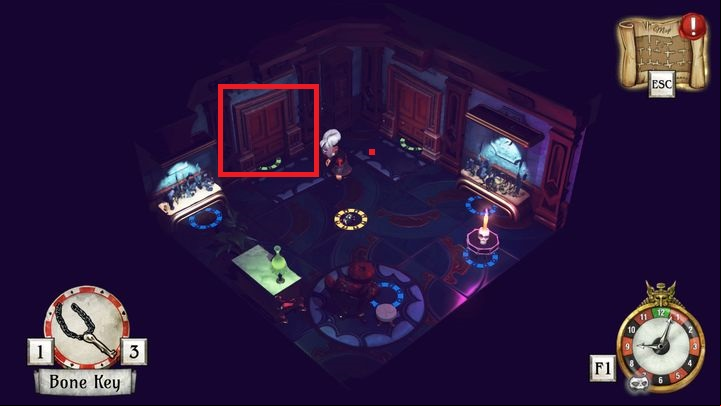 You will enter a room seen on the picture - Learn the arcane knowledge | Willow Blue - Willow Blue - The Sexy Brutale Game Guide
