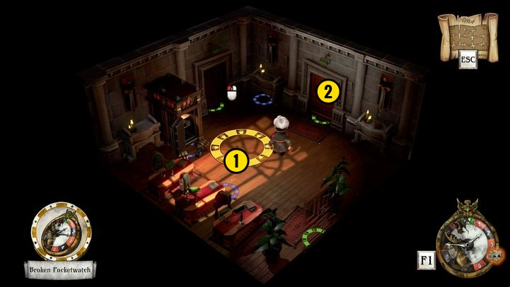 Wait until Reginald leaves the room and enter right in - Pick up the cartridge | Reginald Sixpence - Reginald Sixpence - The Sexy Brutale Game Guide