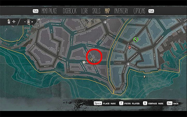 Smugglers Meeting Point is on Windmill Avenue in the Salvation Harbor - Fathers and Sons | The Sinking City walkthrough - Main cases - The Sinking City Guide