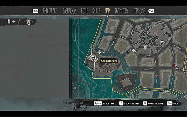 The Crematorium is one of the two locations you have to visit during this case (Reed can visit these locations in any order) - Fathers and Sons | The Sinking City walkthrough - Main cases - The Sinking City Guide
