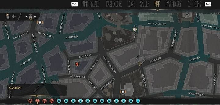 If you find an interesting place, you can mark it yourself - click place marker (Space key) and select its appearance to make it easier to what you can find in that location - Exploration in The Sinking City - Basics - The Sinking City Guide