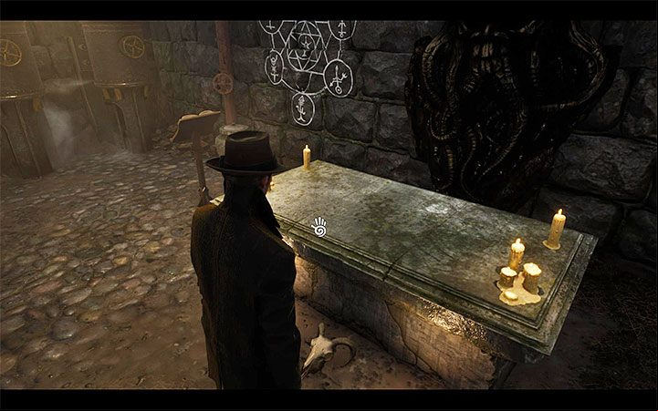 The first choice is about agreeing to participate in the ritual (dialogue: Might be my last chance - Deal with the Devil | The Sinking City walkthrough - Main cases - The Sinking City Guide