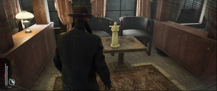 Inside, look at the yellow figure on the table with your Minds Eye - Assigned Reading | The Sinking City walkthrough - Side cases - The Sinking City Guide