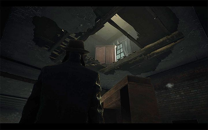 Examine the corpse that you will notice immediately after entering the building - Fleeing Phoenix | The Sinking City walkthrough - Main cases - The Sinking City Guide
