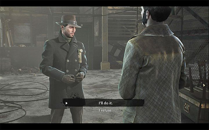 A conversation with Usha controlling Raymonds body will start - Fleeing Phoenix | The Sinking City walkthrough - Main cases - The Sinking City Guide