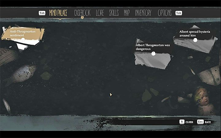 Another novelty is the use of the Mind Palace for the first time, so you can combine the clues into pairs and unlock new deductions - Frosty Welcome | The Sinking City walkthrough - Main cases - The Sinking City Guide