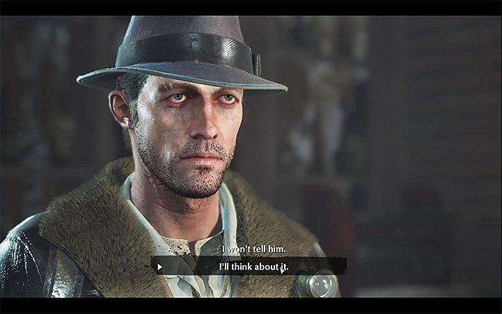 At the entrance to the bar you can meet with a fortune teller and pay her 1 bullet for Fortune tellers Prophecy - Frosty Welcome | The Sinking City walkthrough - Main cases - The Sinking City Guide