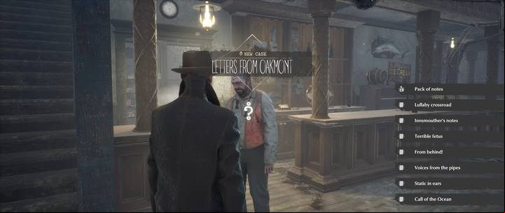 You get the case after a conversation with the owner of the hotel on the ground floor - Letters From Oakmont | The Sinking City walkthrough - Side cases - The Sinking City Guide