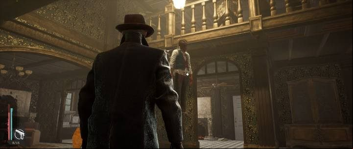Your target is a corpse hanging from the ceiling - Extra Hours | The Sinking City walkthrough - Side cases - The Sinking City Guide