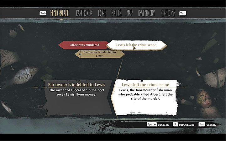 3) Use Mind Palace - it is a separate menu where you can get new tracks and clues - Conduct of investigations in The Sinking City - Basics - The Sinking City Guide