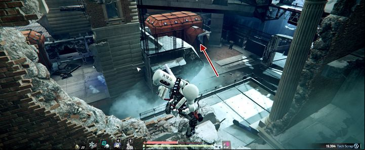 Follow the road up through the building, then jump down to the street and into the damaged building - A. I. D Command - The Lost Child | The Surge 2 Walkthrough - Main story - The Surge 2 Guide
