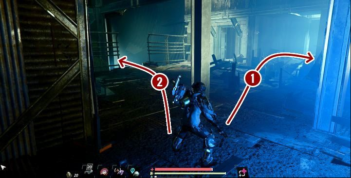 Go upstairs behind the gate, where another opponent is waiting for you - Port Nixon - The Drug Lord | The Surge 2 Walkthrough - Main story - The Surge 2 Guide