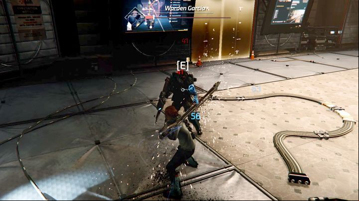In addition, the boss launches a loaded attack from above, which is signaled by the icon of your inability to defend against such an attack - jump backwards - Escape from Detention | The Surge 2 Walkthrough - Main story - The Surge 2 Guide