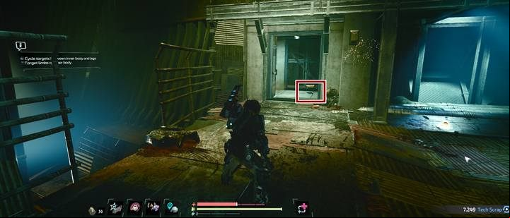 Before entering the battlefield with Little Johnny, but after defeating him, you must use the EMP to open the door - Aprils Fool | Side mission in The Surge 2 - Side quests - The Surge 2 Guide