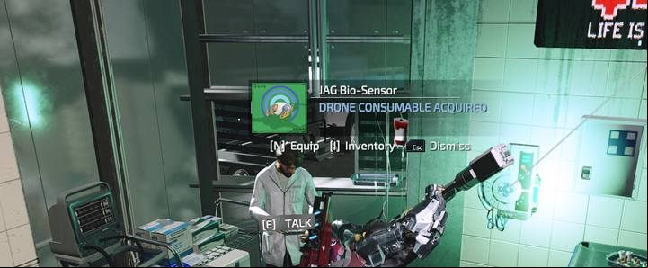 For completing the mission, you will receive a JAG Bio-Sensor (drone module) as a reward and if you request a payment, additional 5,000 tech scrap metal - Private Practice | Side mission in The Surge 2 - Side quests - The Surge 2 Guide