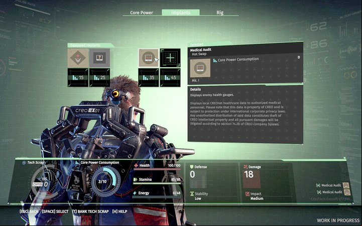 Implants (ive or active ones) enable you to use new skills - Character development in The Surge - Advice - The Surge Game Guide