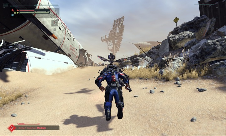The first robots on your path are damaged. You can destroy them with a single hit - Abandoned Production | The Surge Walkthrough - Walkthrough - The Surge Game Guide