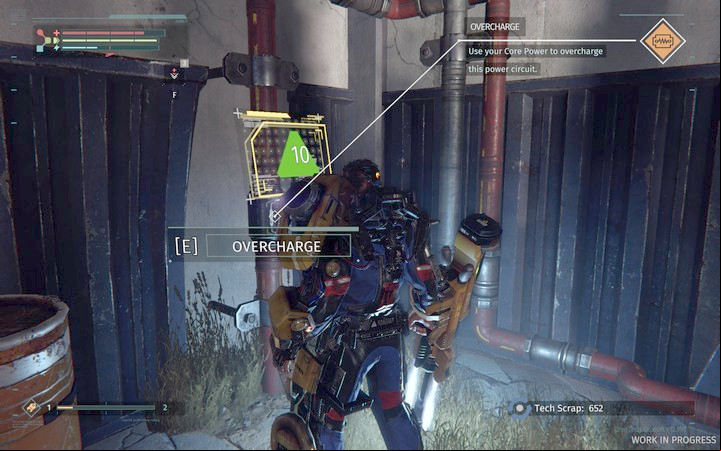 Go back near the gate with the fixed core and create a short circuit to open the gate - Abandoned Production | The Surge Walkthrough - Walkthrough - The Surge Game Guide