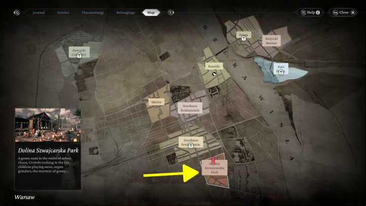 Warning - embarking to Dolina Szwajcarska locks out all remaining districts of Warsaw and this is a final part of the story after which there are no further adventures - The Thaumaturge: Waiting for a Miracle - Main tasks - The Thaumaturge Guide