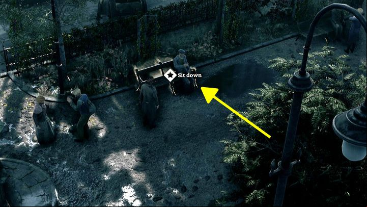 During daylight hours, visit a small park south-west from Vienna Station - The Thaumaturge: Sketches map in Northern Srodmiescie, Southern Srodmiescie, Powisle, Powazki Cemetery - Secrets and Collectibles - The Thaumaturge Guide
