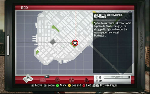 After listening to what Gwen has to say, check your phone (BACK) - Chapter 01 - Oscorp Is Your Friend - Walkthrough - The Amazing Spider-Man - Game Guide and Walkthrough