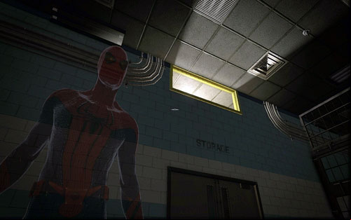 After the woman disappears, turn right and head through the hole on the left - Chapter 02 - Escape Impossible - Walkthrough - The Amazing Spider-Man - Game Guide and Walkthrough