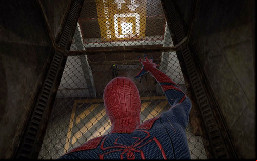 After getting inside, keep heading onwards and stop by the end of the shaft - Chapter 03 - In the Shadow of Evils Past - p. 1 - Walkthrough - The Amazing Spider-Man - Game Guide and Walkthrough