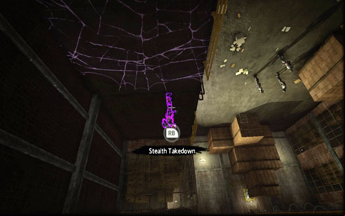 With him taken care of, jump to the other side of the room and head left - Chapter 03 - In the Shadow of Evils Past - p. 1 - Walkthrough - The Amazing Spider-Man - Game Guide and Walkthrough