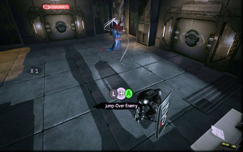 Jump over him (A) and afterwards quickly attack from the air (X) - Chapter 03 - In the Shadow of Evils Past - p. 2 - Walkthrough - The Amazing Spider-Man - Game Guide and Walkthrough