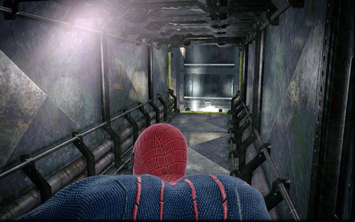 However about hiding back into the shaft after they see a stunned companion - Chapter 03 - In the Shadow of Evils Past - p. 2 - Walkthrough - The Amazing Spider-Man - Game Guide and Walkthrough