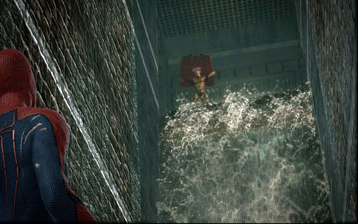 When you're done, approach the high waterfall where you will have a short meeting with a beast - Chapter 04 - The Thrill of the Hunt - p. 2 - Walkthrough - The Amazing Spider-Man - Game Guide and Walkthrough