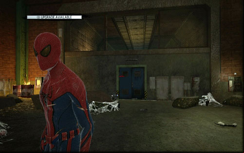 As you reach the end, jump through the hole above the door - Chapter 04 - The Thrill of the Hunt - p. 2 - Walkthrough - The Amazing Spider-Man - Game Guide and Walkthrough